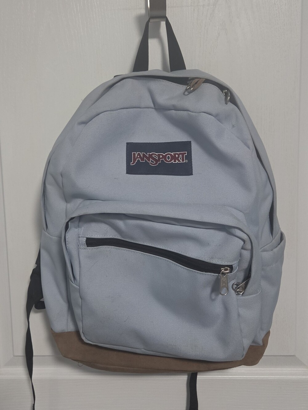 JanSport Classic Right Pack Backpack Hydrangea Blue Laptop Suede Leather (NOTE)